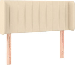 vidaXL LED Fabric Bed Headboard Cream 103x88 cm