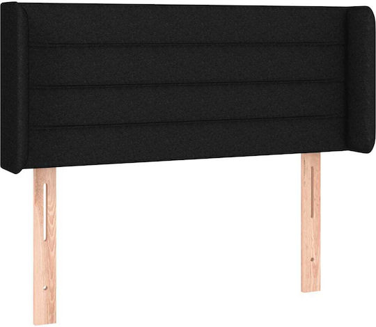 vidaXL LED Kopfteil Stoff Schwarz 103x88 cm