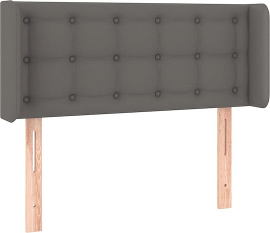 vidaXL LED-Kopfteil aus Kunstleder, Grau, 103 x 88 cm