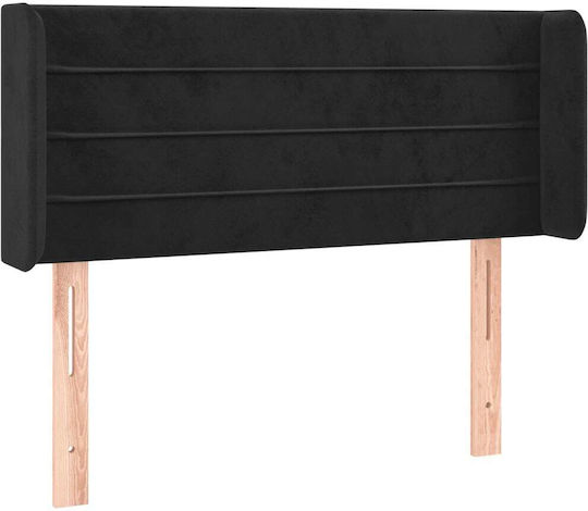 vidaXL Tăblie de Pat LED din Țesătură Neagră 103x88cm