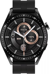 Microwear HW28 Stainless Steel Smartwatch with Heart Rate Monitor (Black)