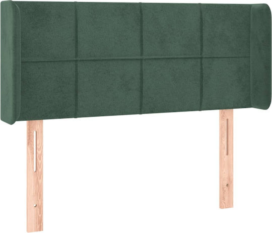 vidaXL LED Bed Headboard Fabric Dark Green 103x88cm