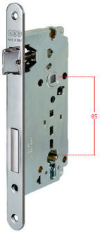 AGB Recessed Lock with Cylinder and Center 45mm Silver