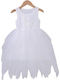 Kinderkleid Ärmellos Tüll Weiß