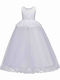 Kinderkleid Ärmellos Tüll Weiß