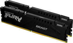 Kingston Fury Beast 16GB DDR5 RAM cu 2 module (2x8GB) și Viteză 5600 pentru Desktop