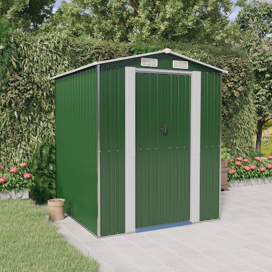 Metallische Gartenhaus Galvanisiert Grüne mit Lüftungsschlitzen M1.92xB1.91xH2.23m