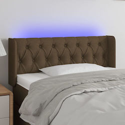 vidaXL LED Bed Headboard Fabric Dark Brown 103x...