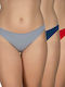 A.A UNDERWEAR Baumwolle Damen Zeichenfolge 3Pack Grey / Blue / Red