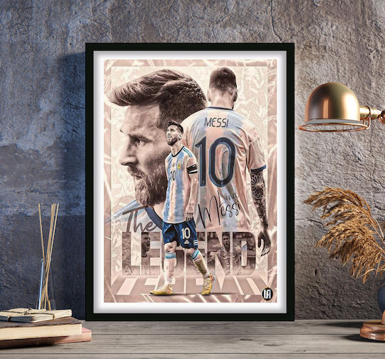 Messi Κάδρο Ξύλινο 30x40cm