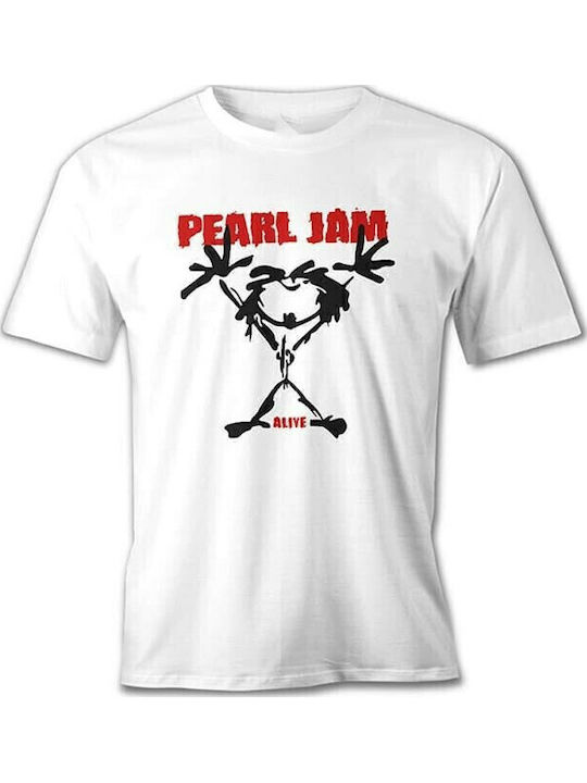 Tshirtakias Pearl Jam Logo T-shirt Weiß 213517-TSHIRT-WHITE
