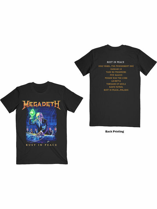 T-shirt Megadeth Rust In Peace σε Μαύρο χρώμα