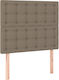 vidaXL Fabric Bed Headboard Taupe 100x128cm