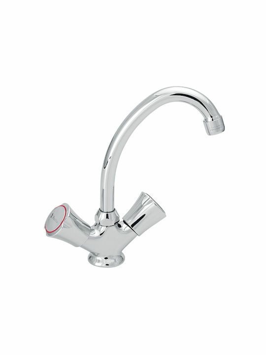 Viospiral Corona Sink Faucet Silver