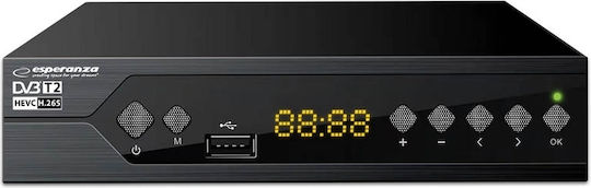Esperanza DVB-T2 H.265/HEVC EV107R Ψηφιακός Δέκτης Mpeg-4 SD (480p) Σύνδεσεις SCART / HDMI / USB