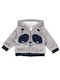 Kinder-Sweatshirtjacke Fleece mit Kapuze Gray