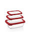 Herzberg Extra Bio Saver Lunchbox Kunststoff Rot 3Stück
