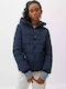 Kurz Damen Puffer Jacke für Winter Marineblau