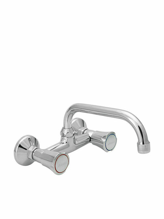 Viospiral Corona Kitchen Faucet Wall Silver