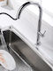 Excel Rozario Tall Kitchen Faucet Counter with Spiral Silver