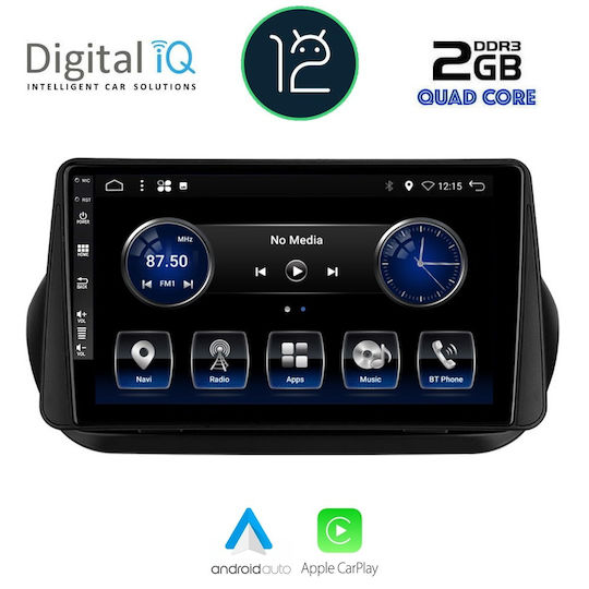 Digital IQ Car Audio System for Peugeot Bipper / Partner Fiat Fiorino / Qubo Citroen Nemo / Berlingo 2008-2018 (Bluetooth/USB/AUX/WiFi/GPS/Apple-Carplay/Android-Auto/CD) with Touch Screen 9"