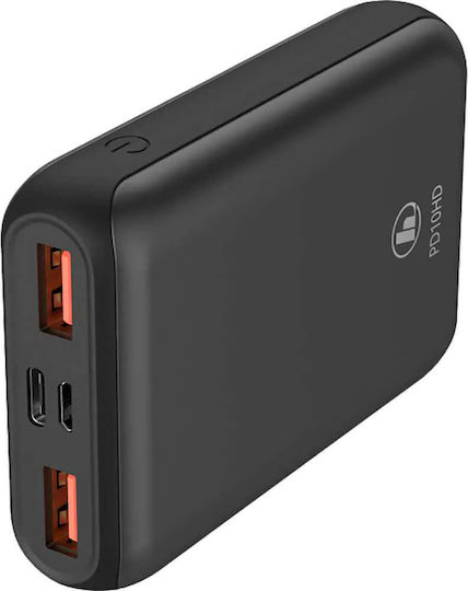 HAMA PD10-HD Външна Батерия 10000mAh с 2 USB-A Изходни Порта и USB-C Изходен Порт Бързо Зареждане Антрацит