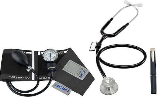 MDF Instruments Calibra Acoustica Suite Analog Blood Pressure Monitor Arm with Stethoscope Black MDF808M11KT2