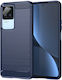 Hurtel Carbon Back Cover Silicon Albastru (Poco F4 5G)