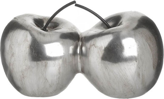 Inart Decorativ Cireșe Cireașă din Ceramică Argint 17x9x12cm 1buc