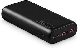 MediaRange Power Bank 20000mAh με 2 Θύρες USB-A και Θύρα USB-C Power Delivery / Quick Charge 3.0 Μαύρο
