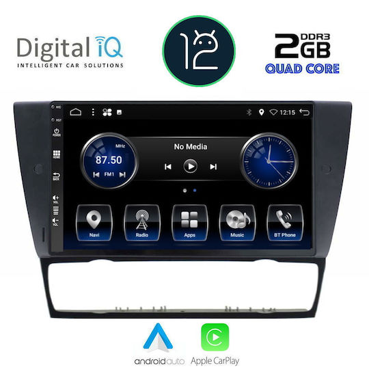 Digital IQ Ηχοσύστημα Αυτοκινήτου για BMW Σειρά 3 / Σειρά 3 (E90) / E91 / E92 2005-2012 (Bluetooth/USB/AUX/WiFi/GPS/Apple-Carplay/Android-Auto/CD) με Οθόνη Αφής 9"