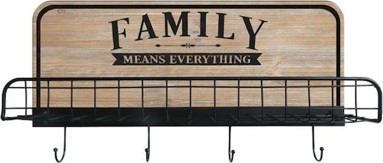 Fylliana Family Metal Wall Hanger 4 Hooks 60x31x12cm Fylliana Family Metal Wall Hanger 4 Hooks 60x31x12cm