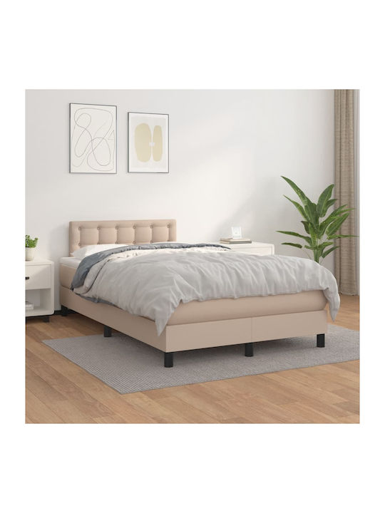 Bett Halb-Doppelbett Mit Kunstleder bezogen Cap...