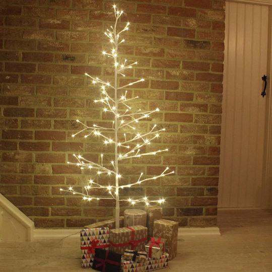 cu lumină LED Decorațiune de Crăciun Brad Aspect natural 150cm. Electrică Alb