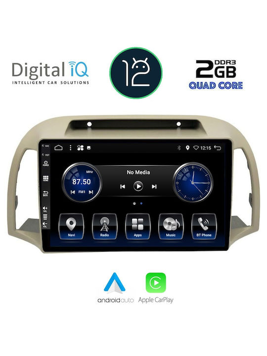 Digital IQ Car-Audiosystem für Nissan Micra 2002-2010 (Bluetooth/USB/AUX/WiFi/GPS/Apple-Carplay) mit Touchscreen 9"