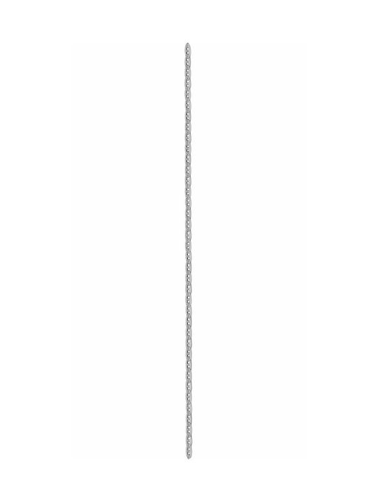 Mertzios.gr Weißgoldene Kette Nacken 14K Dünne mit einer Dicke von 1.8mm und einer Länge von 45cm