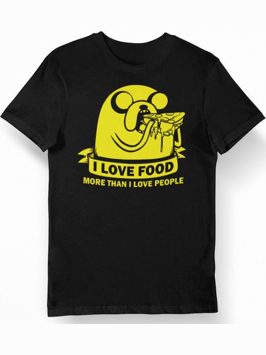 T-shirt Studio T-shirt I Love Food More Than I Love People σε Μαύρο χρώμα