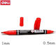 Deli Permanent Marker Red