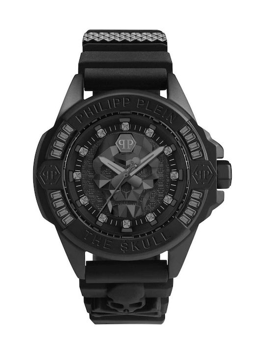 Philipp Plein The Skull Digital Men's Watch 44mm Battery With Black Rubber Strap