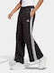 Adidas 3-Stripes Παντελόνι Γυναικείας Φόρμας Καμπάνα Μαύρο