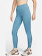 One Women's Cropped Training Legging High Waisted Dri-Fit Blue