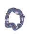 Neck Scarf with Owls Viscose Gray