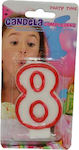 Birthday candle number 8