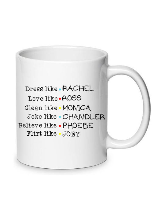 Rachel Ross Monica Chandler Phoebe Joey Cană din Porțelan Albă