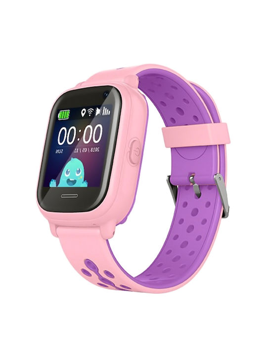 INTIME Παιδικό Smartwatch με GPS και Καουτσούκ/Πλαστικό Λουράκι Ροζ