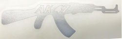 SELF-ADHESIVE WEAPON AK-47 EMBOSSED SILVER