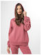 Damen Sweatshirt Kapuzen Rosa