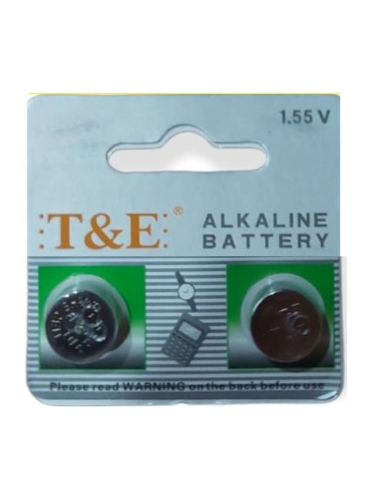 T&E Button AG13 Αλκαλικές Μπαταρίες LR44 2τμχ