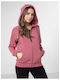 Women's Sweatshirt Jacket Hooded Pink