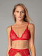 Milena by Paris Women's Bralette Bra Red